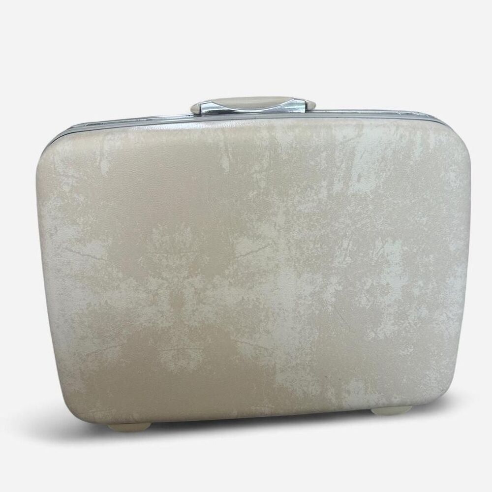Vintage 1970s hard Shell Marbled Cream Silhouette 200 Series Suitcase